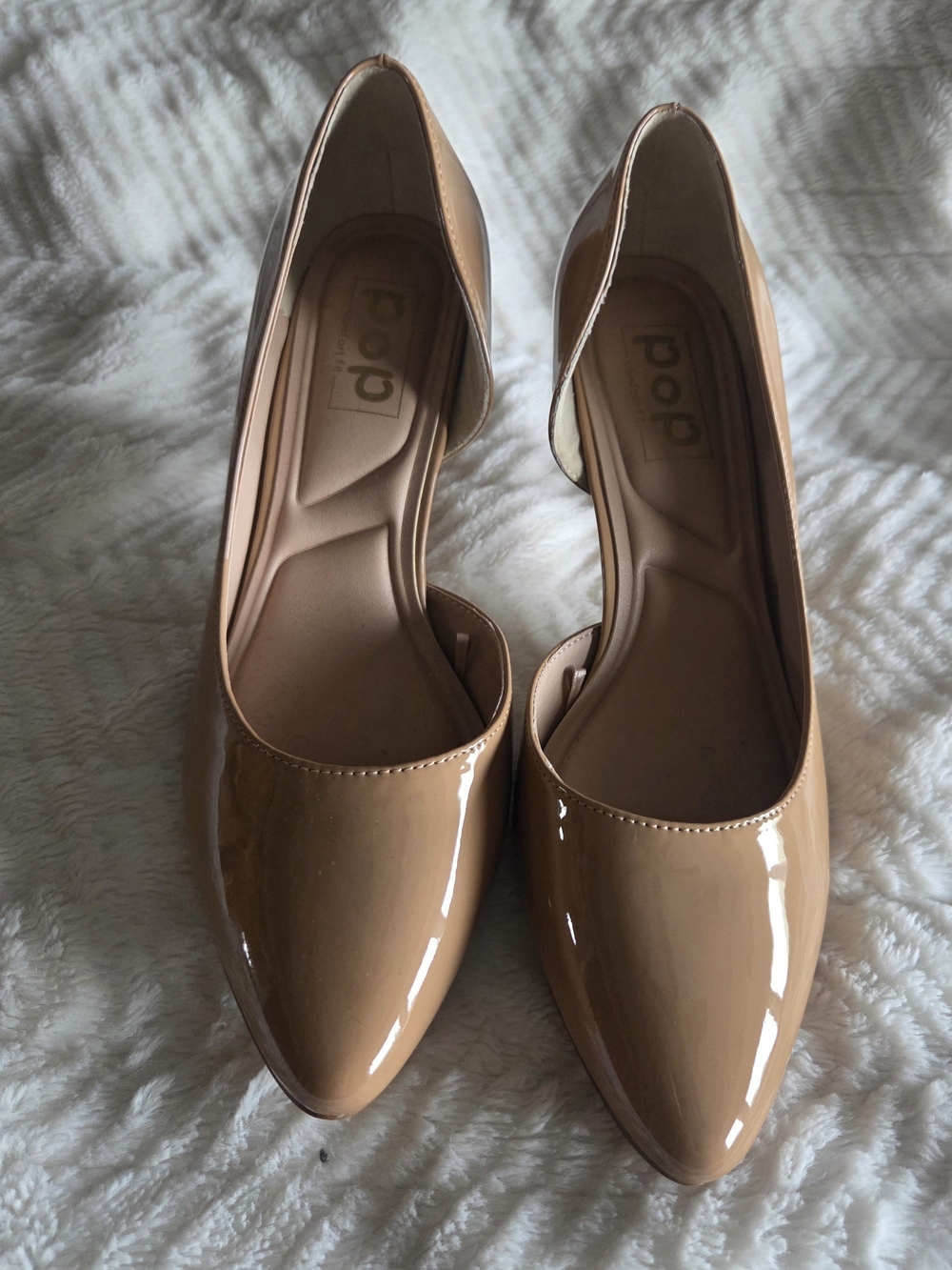 POP Nude Patent Pointed-Toe Women's Flats